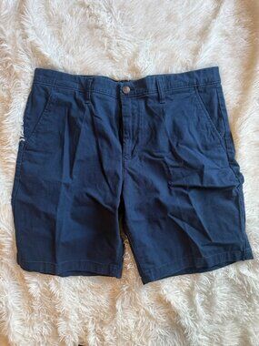 Members Mark Everyday Flat Front Shorts Men's 34 Blue Cove Chino